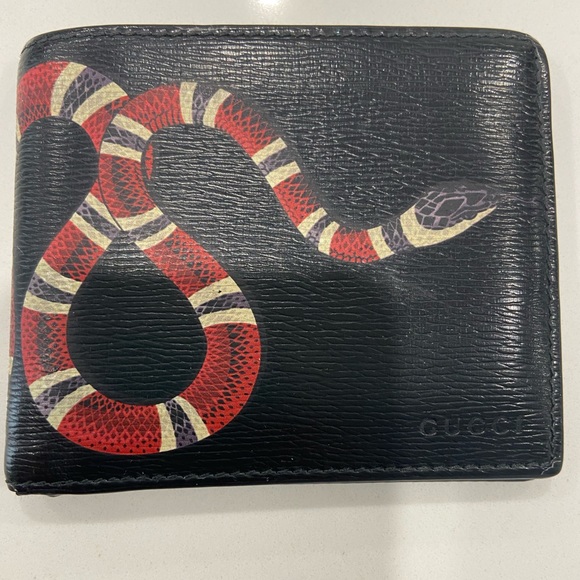 kingsnake print leather wallet
